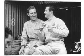 Galleritryk Graham Hill and Jackie Stewart, French GP, 1965