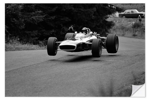 Selvklebende plakat Jackie Stewart, BRM P115, German GP, Nürburgring 1967