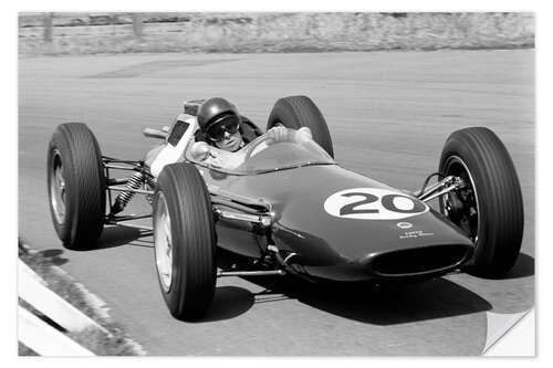 Sticker mural Jim Clark, Lotus 25 Climax, GP de Grande-Bretagne 1962