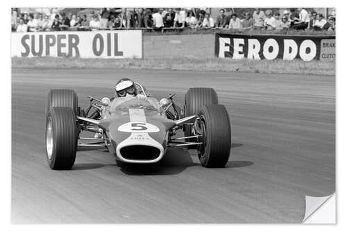 Muursticker Jim Clark, Lotus 49 Ford, Silverstone UK, 1967