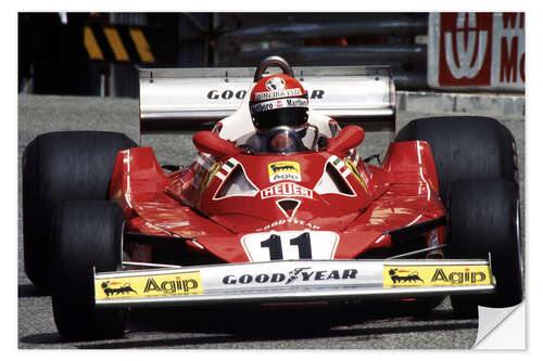 Selvklebende plakat Niki Lauda, Monaco Grand Prix, Monte Carlo 1977