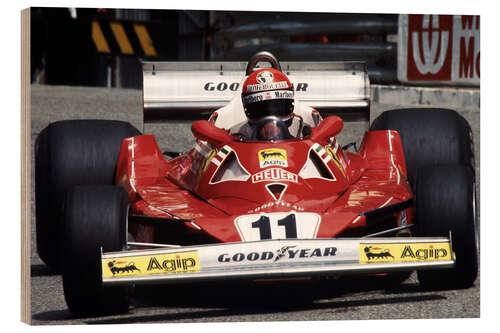 Holzbild Niki Lauda, Monaco Grand Prix, Monte Carlo 1977