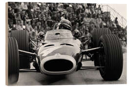 Holzbild Jackie Stewart, BRM P261, Monte Carlo, Monaco 1967