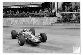 Selvklebende plakat Jim Clark, Lotus 33 Climax, Casino Square, Monaco GP, 1967