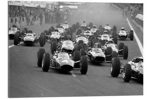 Galleritryck Jim Clark, Lorenzo Bandini and Jackie Stewart, F1 French GP 1965