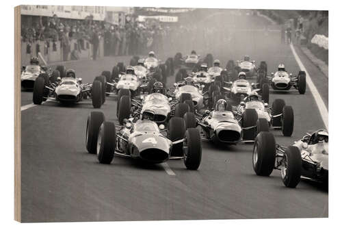 Puutaulu Jim Clark, Lorenzo Bandini and Jackie Stewart, F1 French GP 1965