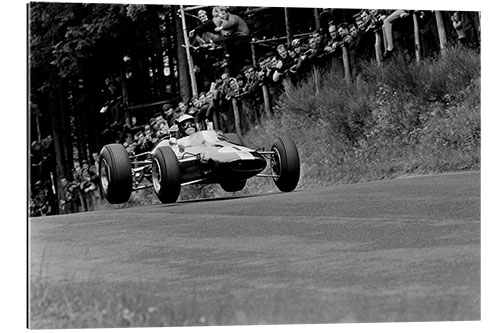 Quadro em plexi-alumínio Jim Clark, Lotus 33 Climax, airborne, Nürburgring 1965