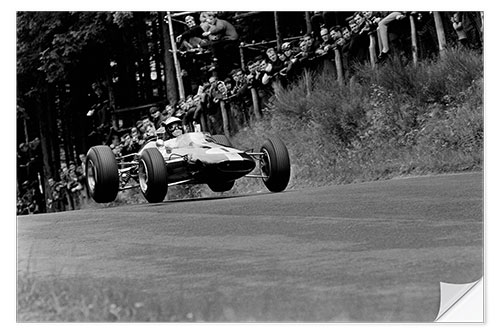 Sisustustarra Jim Clark, Lotus 33 Climax, airborne, Nürburgring 1965