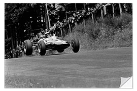 Wandsticker Jim Clark, Lotus 33 Climax, airborne, Nürburgring 1965