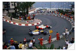 Selvklebende plakat Salute for Ayrton Senna and Nigel Mansell on the slowing down lap, 1992