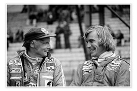 Stampa  Niki Lauda e James Hunt, GP Formula 1, Belgio 1977
