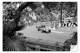 Sticker mural Graham Hill devant Jackie Stewart, Monte-Carlo, Monaco 1965