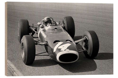 Holzbild Jackie Stewart, BRM P261, Niederlande 1966