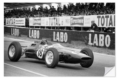 Sticker mural Jim Clark, Lotus 25 Climax, GP de France, 1963