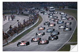 Selvklebende plakat Niki Lauda &amp; James Hunt, Pole Position 1967