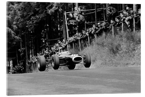 Acrylglasbild Jackie Stewart hebt ab, Nürburgring, 1965