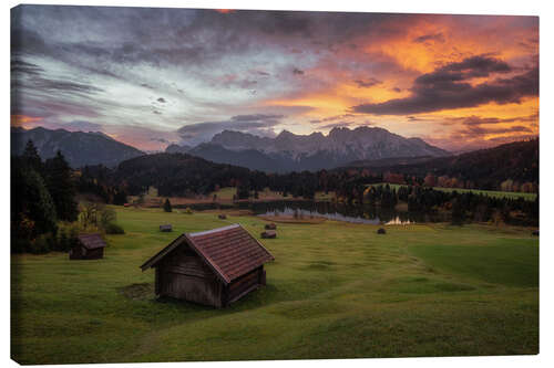 Canvas print A perfect morning in the Alps