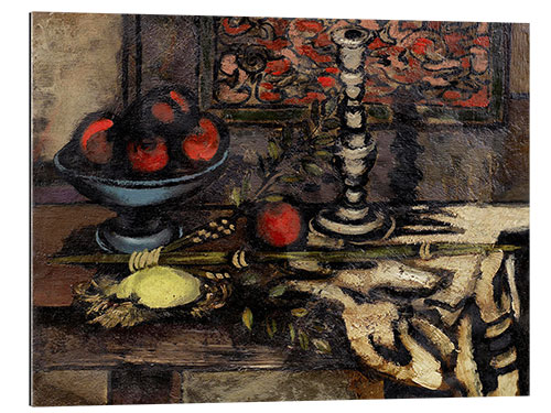 Galleritryk Still life with fruit and candlestick