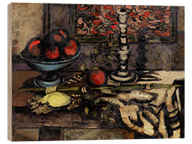 Puutaulu Still life with fruit and candlestick