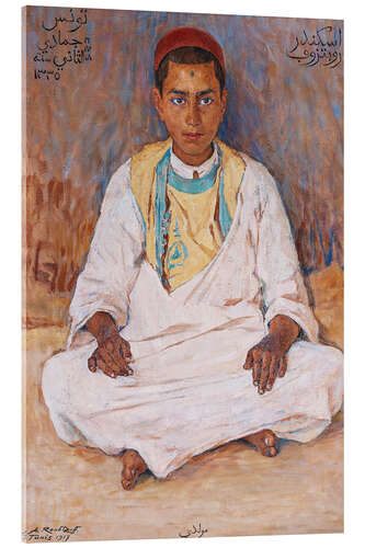 Tableau en verre acrylique Muldi, portrait d'un garçon tunisien