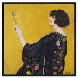 Gerahmter Kunstdruck Frau im Profil mit Kimono