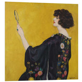 Foam board print Woman in profile with kimono