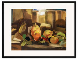 Gerahmter Kunstdruck Stilleben mit Birnen