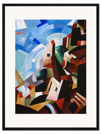 Gerahmter Kunstdruck Italienische Stadt am Meer