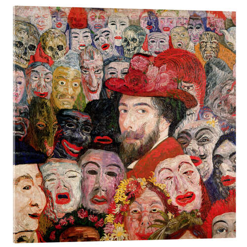 Acrylic print My portrait surrounded by masks
