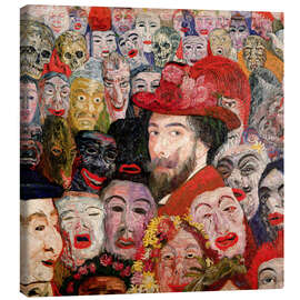 Canvastavla My portrait surrounded by masks