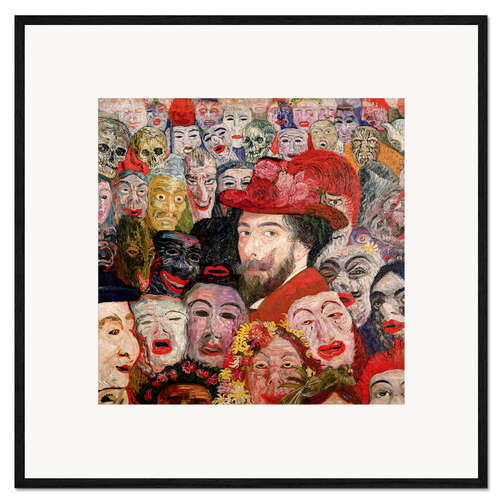 Impression artistique encadrée Mon portrait entouré de masques