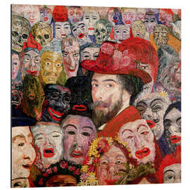 Magnettafel Mein Portrait umgeben von Masken