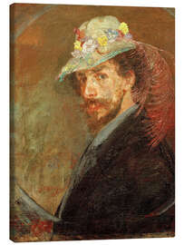 Canvas-taulu Self-Portrait With a Flower Hat