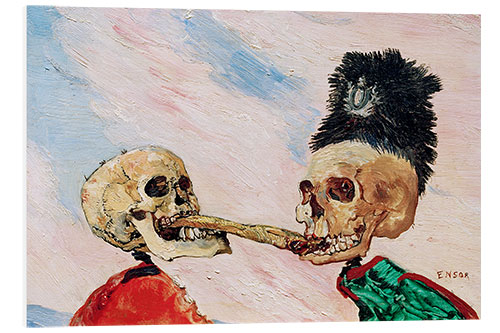 Foam board print Skeletons fighting over a sour herring