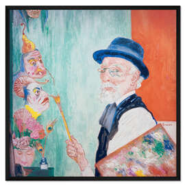 Gerahmter Kunstdruck Selbstporträt mit Masken