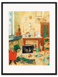 Gerahmter Kunstdruck Skelette im Atelier