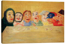 Leinwandbild Kartenspielende Masken - James Ensor