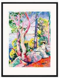 Gerahmter Kunstdruck Morgen (Dame am Ufer einer Bucht)