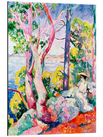 Magnettafel Morgen (Dame am Ufer einer Bucht)