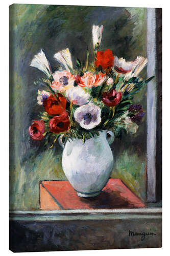 Canvastavla Anemones in a white vase