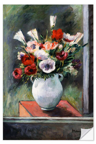 Naklejka na ścianę Anemones in a white vase