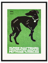 Gerahmter Kunstdruck Hunde Ausstellung 1912