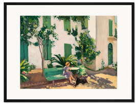 Gerahmter Kunstdruck Rast vor dem Haus