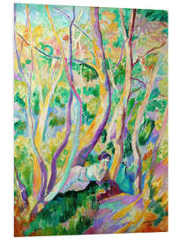 Foam board print Woman in the forest