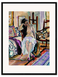 Kunsttryk i ramme Nude in an interior