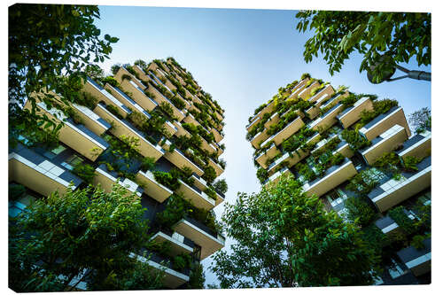 Lienzo Casas en los árboles Bosque vertical I