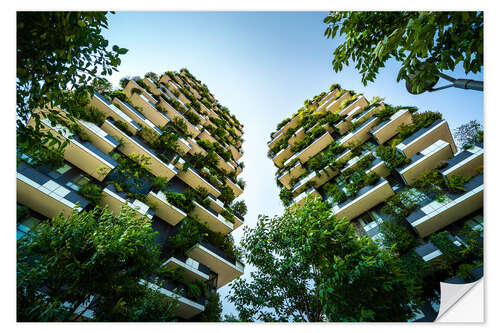 Muursticker Tree Houses Vertical Forest I