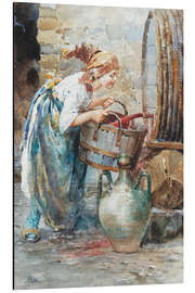 Magnettafel Junges Mädchen holt Wein