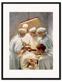 Kunsttryk i ramme Appendicitis surgery in the military hospital