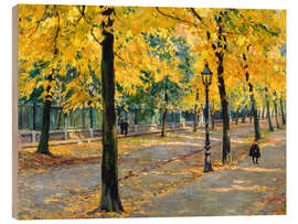 Wood print Autumnal avenue